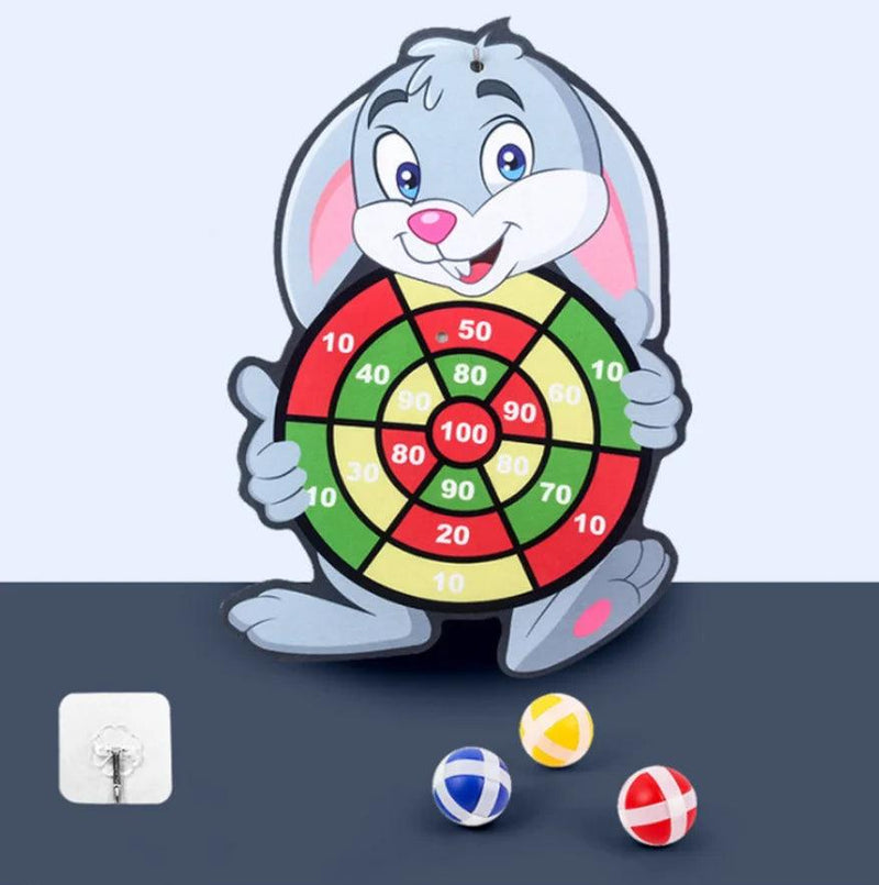 Child Montessori Cartoon Animal Dart Board Sticky Ball - Kiddie Dreamer