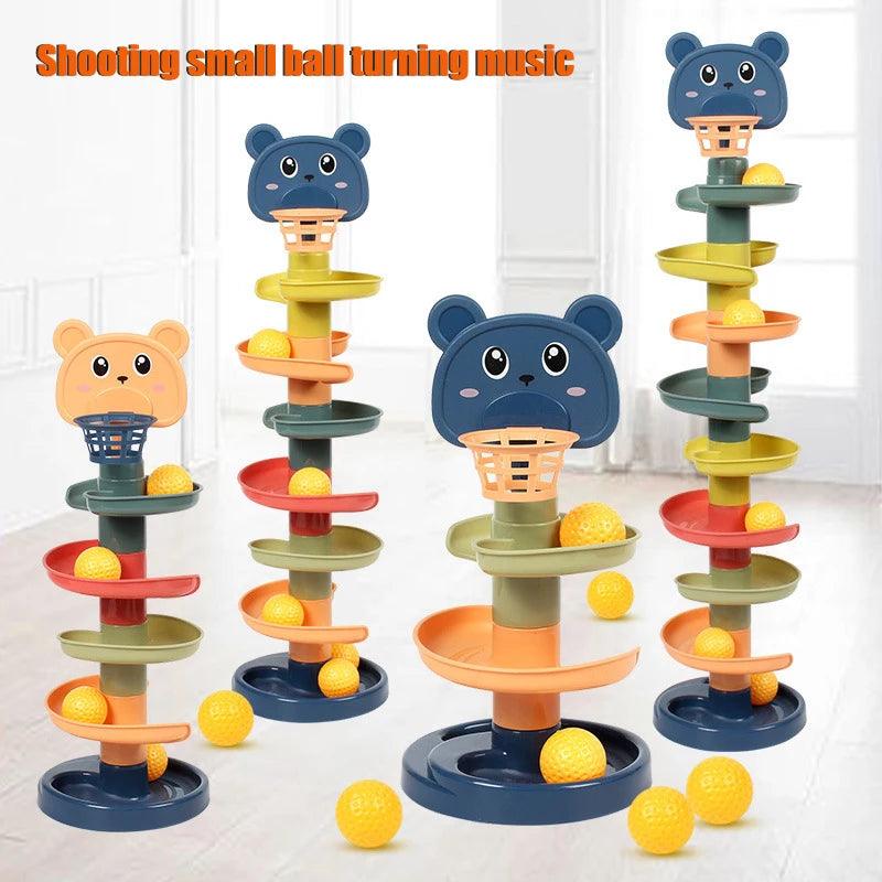 Rolling Balls Pile Tower Toy - Kiddie Dreamer