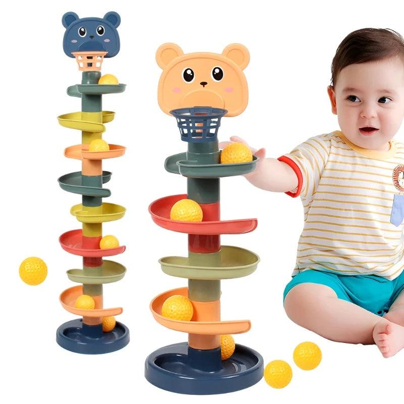 Rolling Balls Pile Tower Toy - Kiddie Dreamer