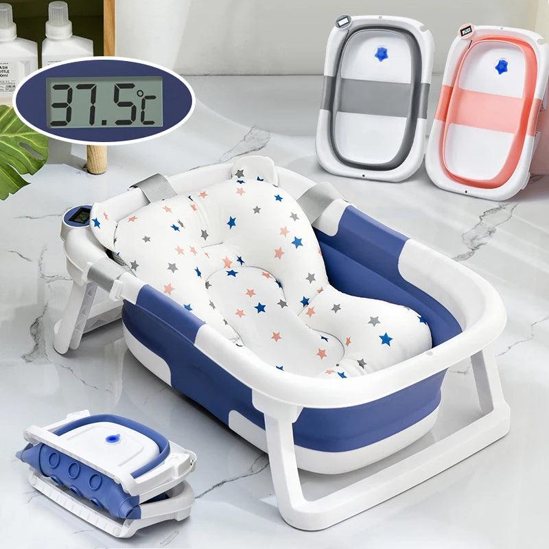 Silicone Baby Bathtub with Temperature Meter - Kiddie Dreamer