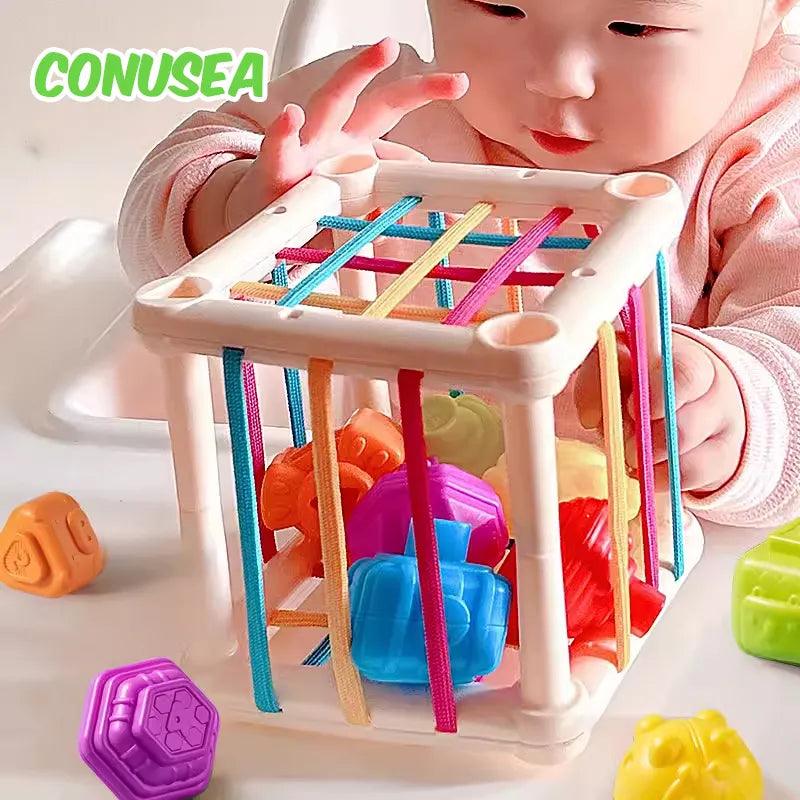 Montessori Colourful Shape Blocks Baby Toys - Kiddie Dreamer